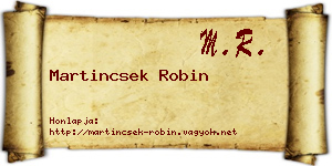 Martincsek Robin névjegykártya